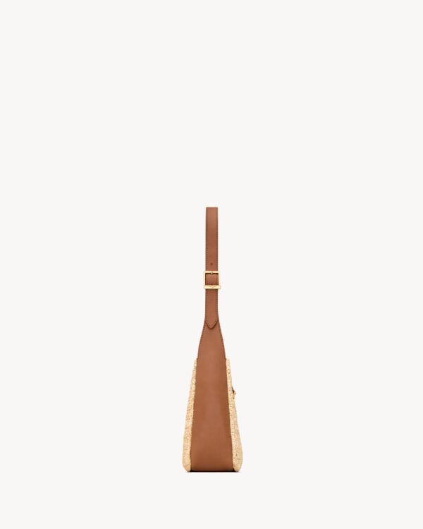 LE 5 À 7 supple small in raffia and leather - Image 3